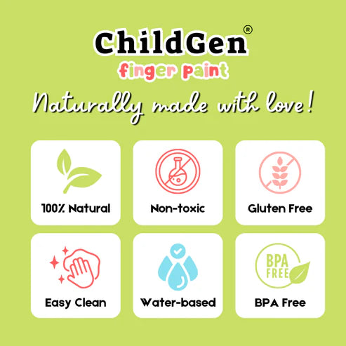 ChildGen® | Vingerverf | Geel - Oranje - Paars