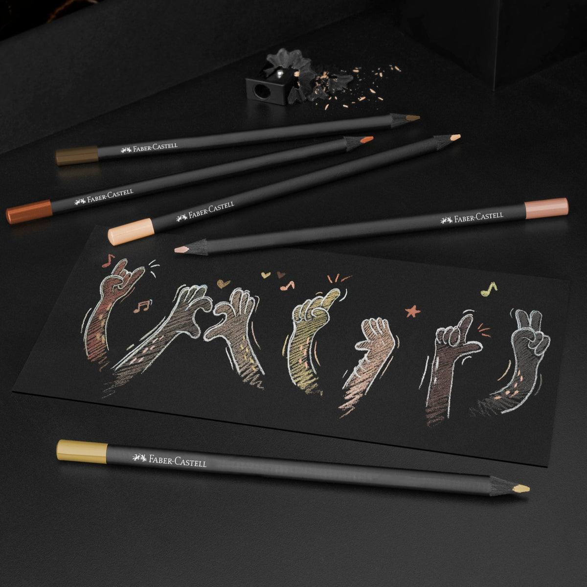 Faber-Castell | Kleurpotlood | Black Edition | Huidskleurtinten | 12 Stuks (Stap 3)