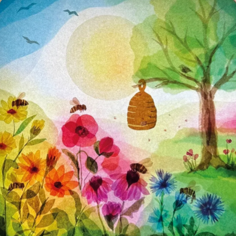 Vogel Geluk | Seizoensplaat | Honingbijen