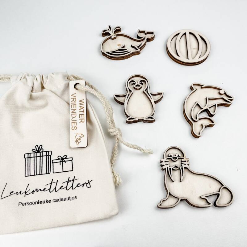 Leukmetletters | Vulvorm | Mini Set | Watervriendjes