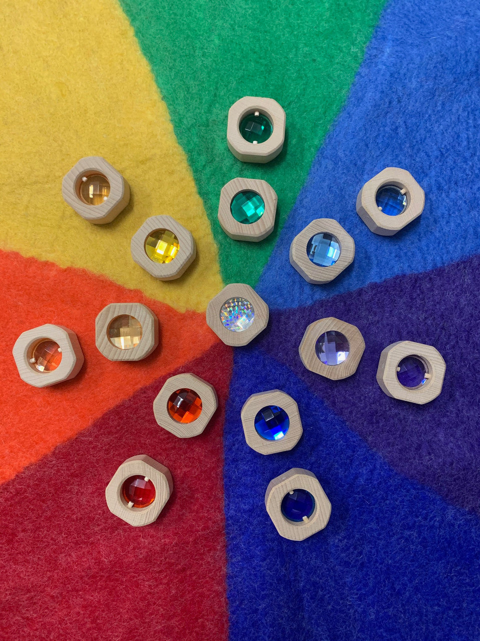 Papoose Toys | Schijven | Regenboog | 15 stuks