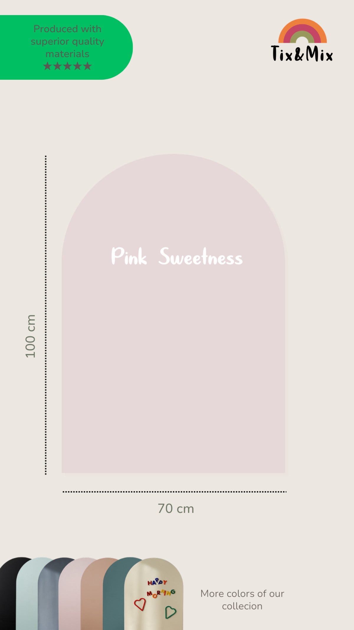 Herbruikbaar magneetbord (muursticker) – Pink Sweetness | Tix&Mix