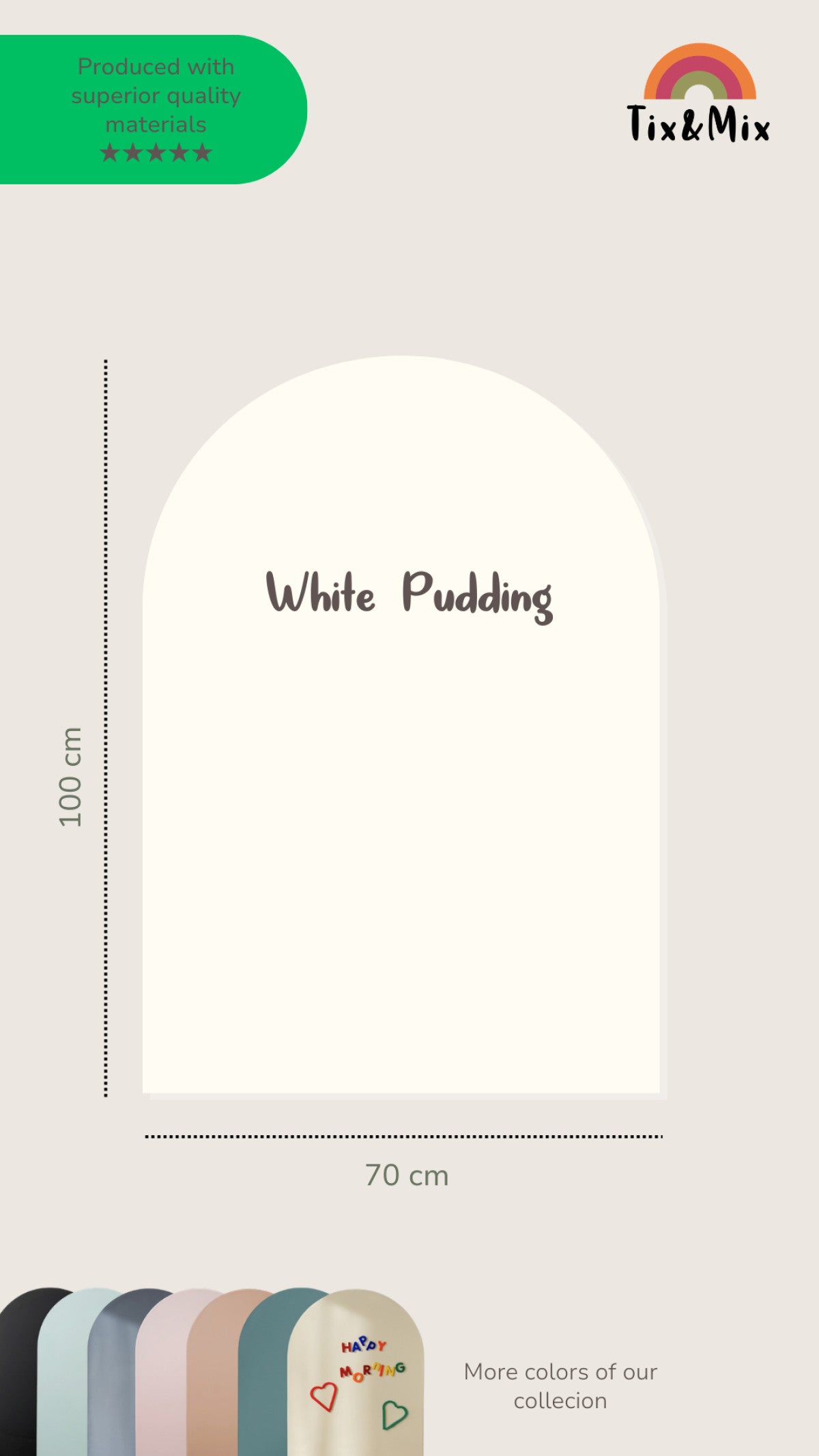 Herbruikbaar magneetbord (muursticker) – White Pudding | Tix&Mix