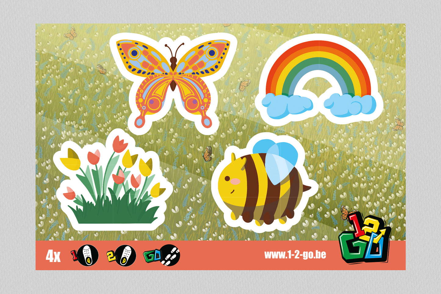 1-2 Go | Schoenstickers | Bloemetjes en Bijtjes