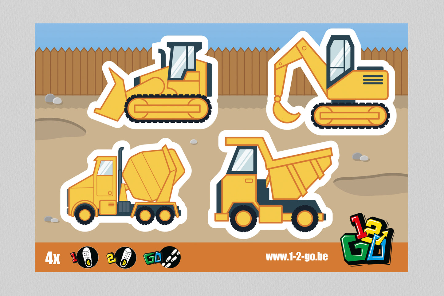 1-2 Go | Schoenstickers | Bouwwerf