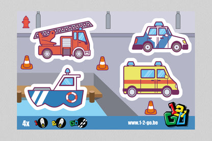 1-2 Go | Schoenstickers | Hulpvoertuigen