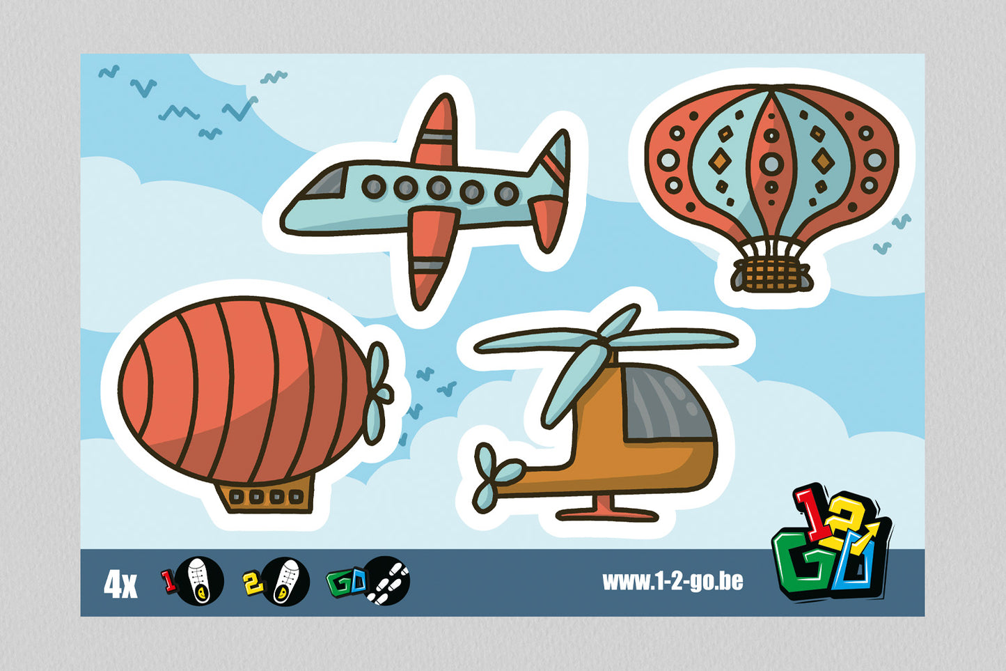 1-2 Go | Schoenstickers | Luchtvoertuigen
