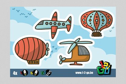 1-2 Go | Schoenstickers | Luchtvoertuigen