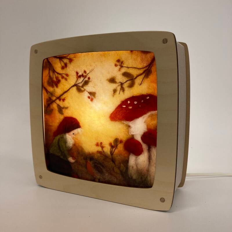 Ann Galland | Seizoensplaat | Kabouter en Paddenstoelen