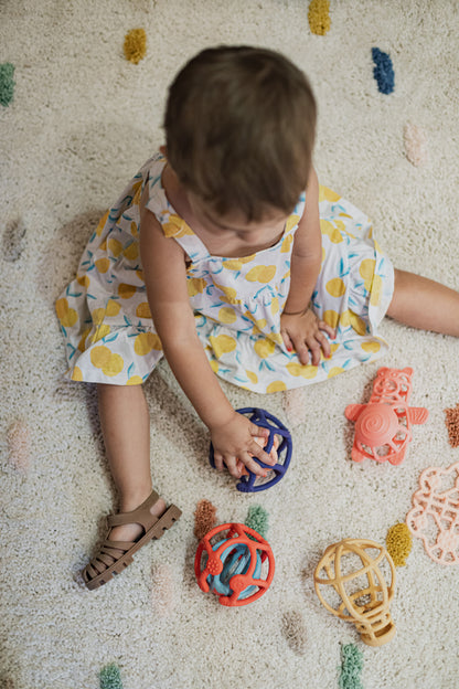 Little L | Sensorische ballen | Oranje en Blauw | 2 stuks