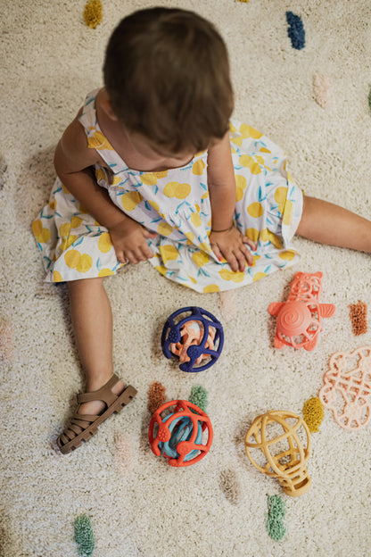 Little L | Sensorische ballen | Oranje en Blauw | 2 stuks