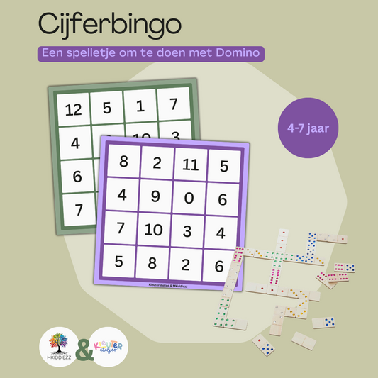 Printable - Cijferbingo | Mkiddiezz & Kleuterateljee