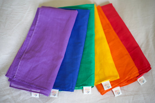 Speeldoeken groot set regenboog - 6 stuks | Pit & Play
