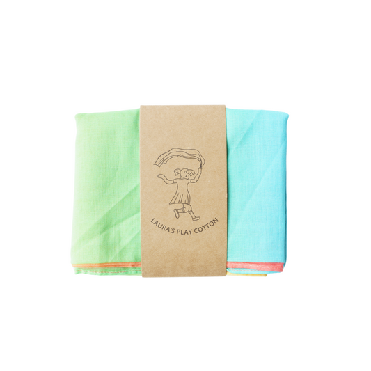 Laura's Play Cotton | Speeldoek | 90x90 cm | Pastel Regenboog
