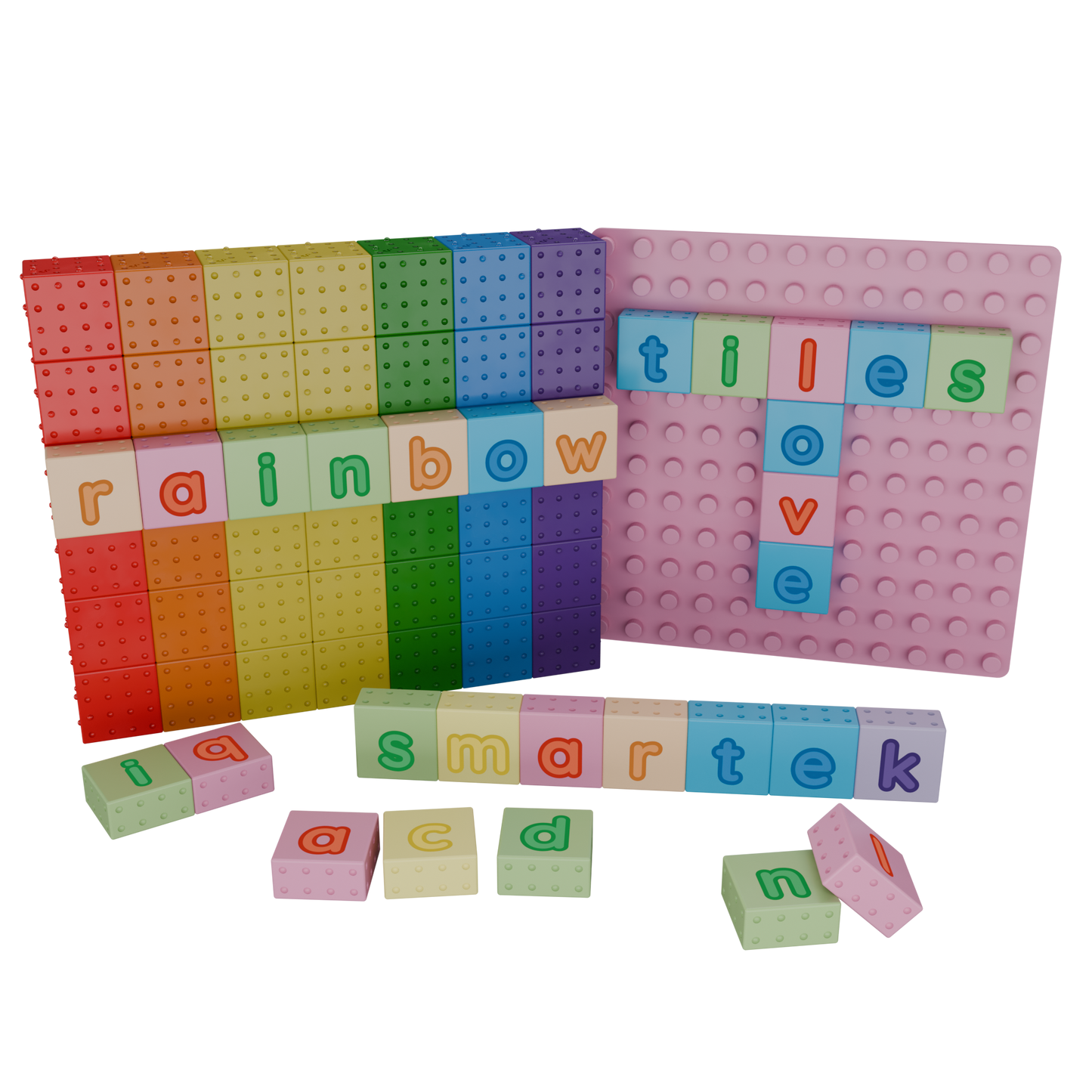 Smartek | Magnetische Bouwblokken | Kleine Letters | 44 stuks