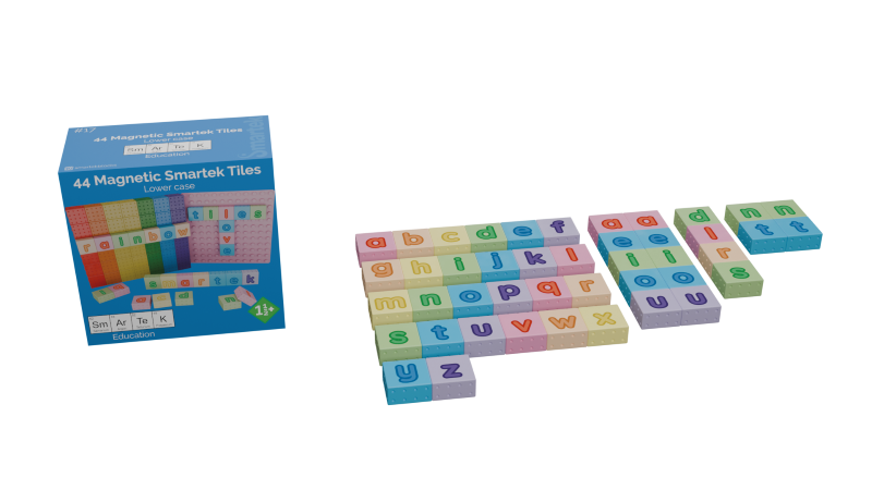 Smartek | Magnetische Bouwblokken | Kleine Letters | 44 stuks
