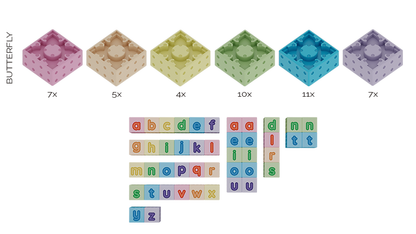 Smartek | Magnetische Bouwblokken | Kleine Letters | 44 stuks