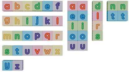 Smartek | Magnetische Bouwblokken | Kleine Letters | 44 stuks