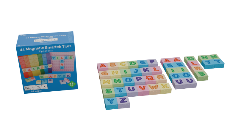 Smartek | Magnetische Bouwblokken | Hoofdletters | 44 stuks