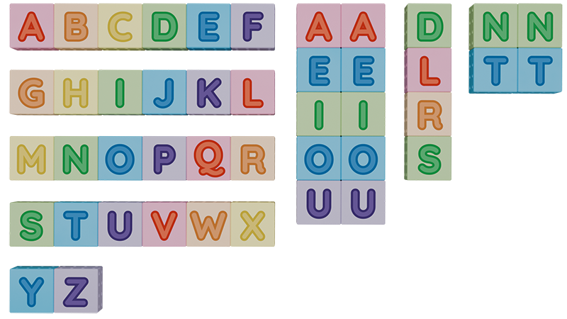 Smartek | Magnetische Bouwblokken | Hoofdletters | 44 stuks