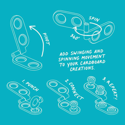 Makedo | Draaibaar scharnier | 6 stuks