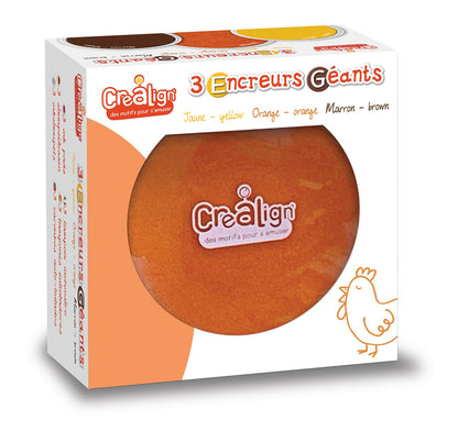 Créa Lign' | Stempelkussen | Maxi | 3 Stuks | Geel, Oranje, Bruin