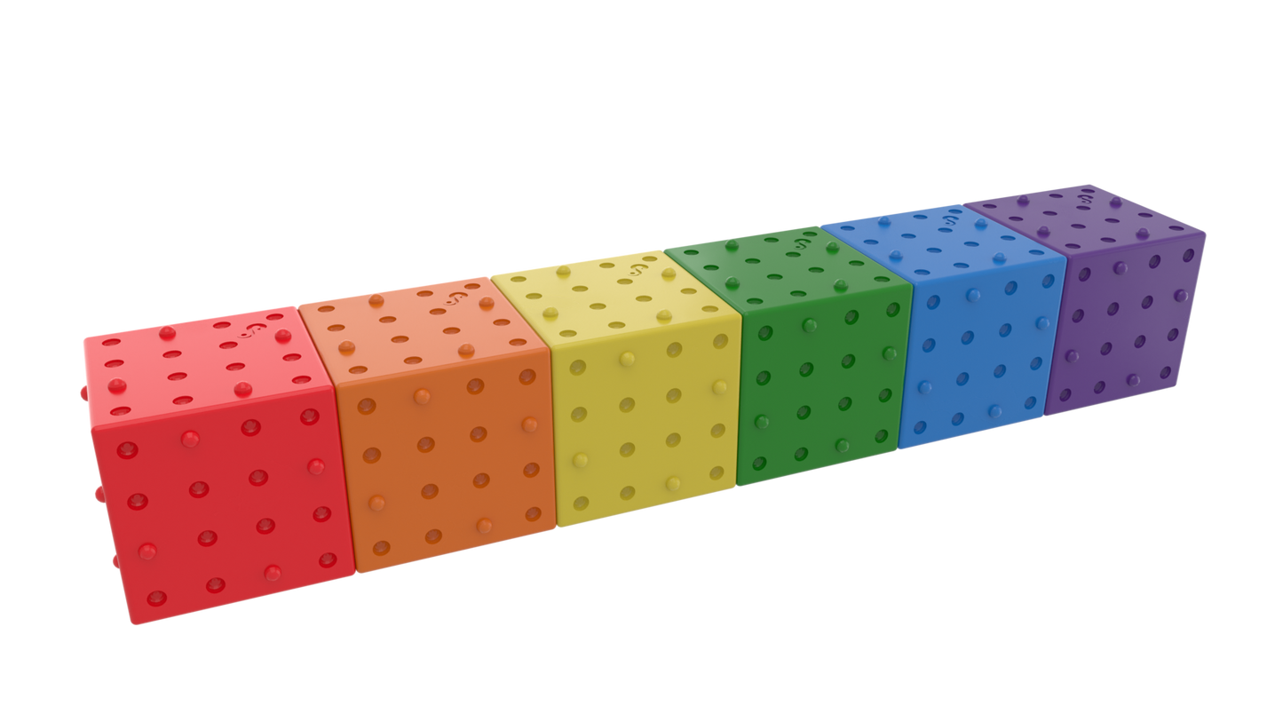 Smartek | Magnetische Bouwblokken | Regenboog | 6 Stuks