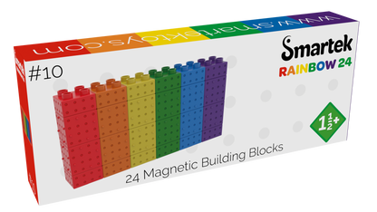 Smartek | Magnetische Bouwblokken | Regenboog | 24 Stuks
