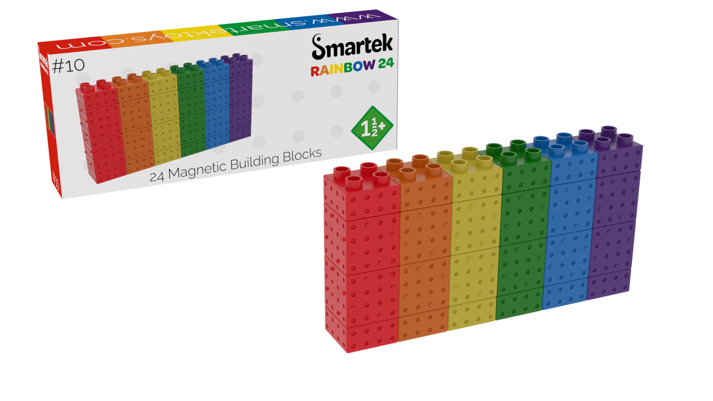 Smartek | Magnetische Bouwblokken | Regenboog | 24 Stuks