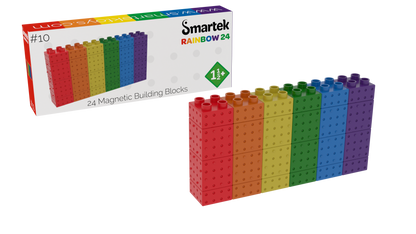 Smartek | Magnetische Bouwblokken | Regenboog | 24 Stuks