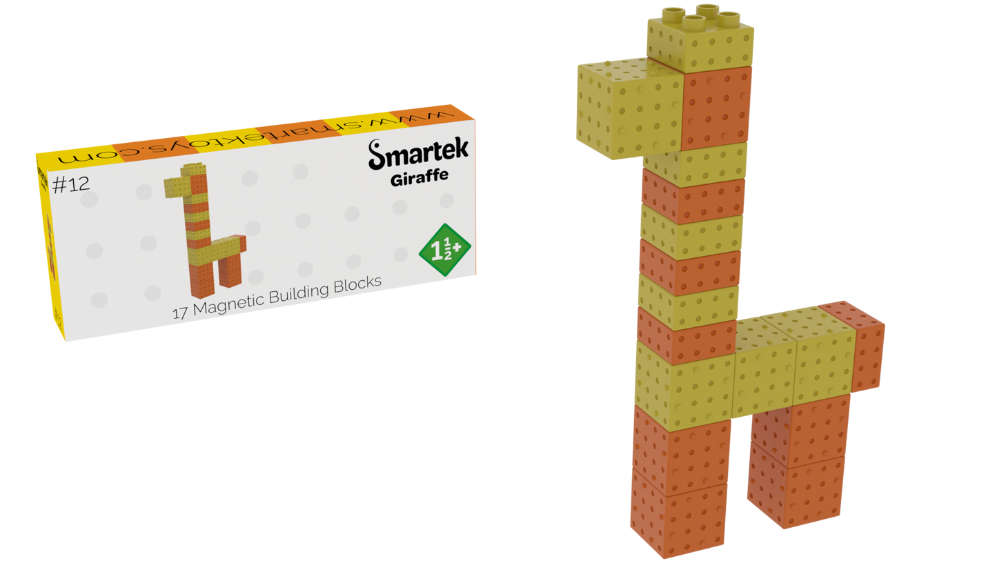 Smartek | Magnetische Bouwblokken | Giraffe | 17 Stuks