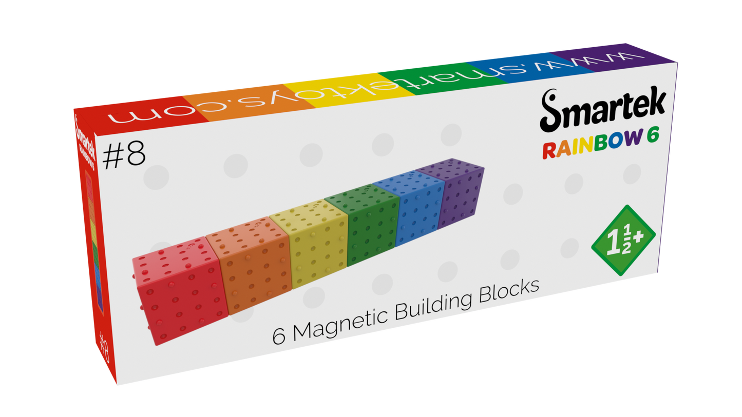 Smartek | Magnetische Bouwblokken | Regenboog | 6 Stuks