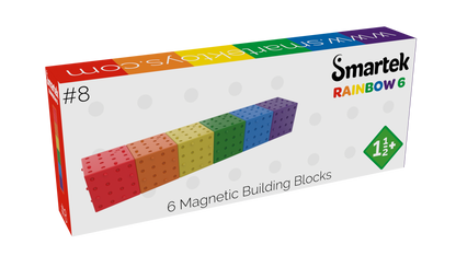 Smartek | Magnetische Bouwblokken | Regenboog | 6 Stuks