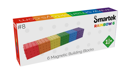 Smartek | Magnetische Bouwblokken | Regenboog | 6 Stuks