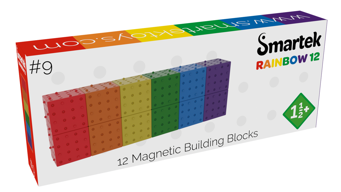 Smartek | Magnetische Bouwblokken | Regenboog | 12 Stuks