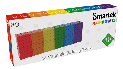 Smartek | Magnetische Bouwblokken | Regenboog | 12 Stuks