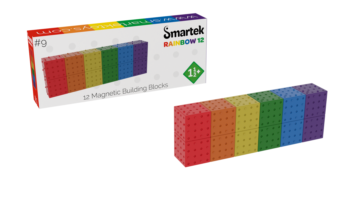 Smartek | Magnetische Bouwblokken | Regenboog | 12 Stuks