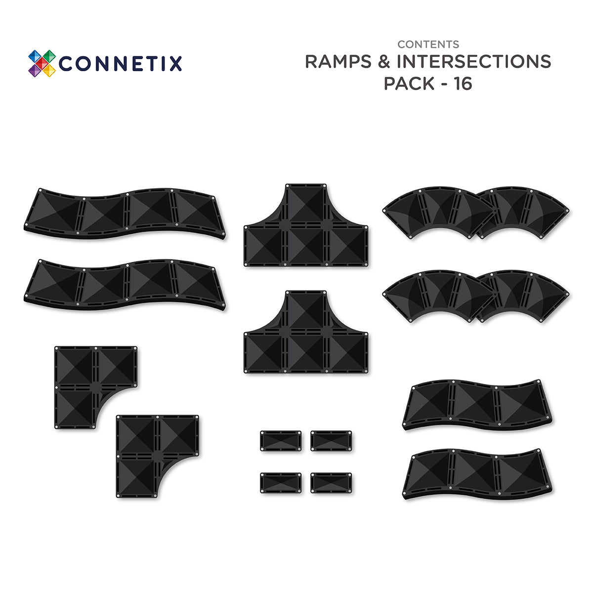 Connetix | Ramps & Intersections Pack | 16 Stuks