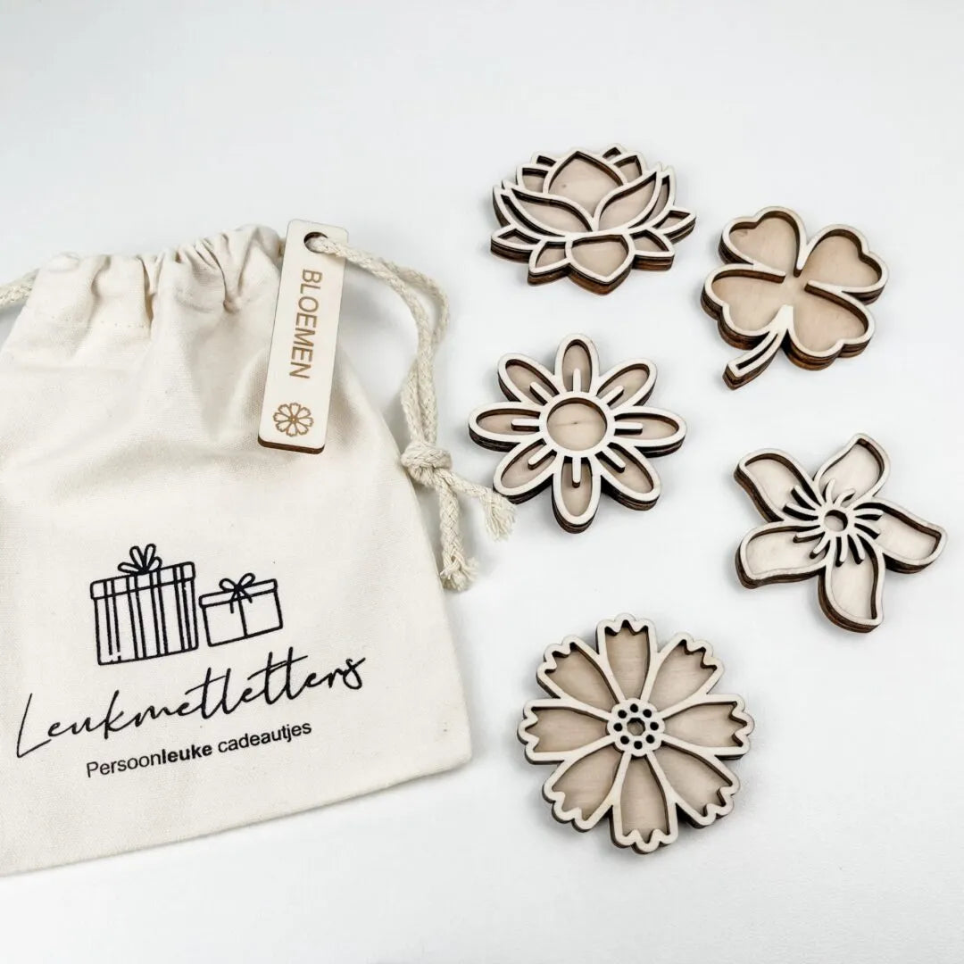 Leukmetletters | Vulvorm | Mini Set | Bloemen