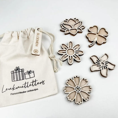 Leukmetletters | Vulvorm | Mini Set | Bloemen