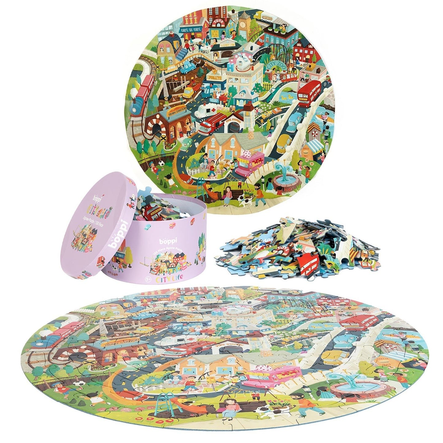 Boppi | Ronde Puzzel | Stadsleven | 150 stukjes