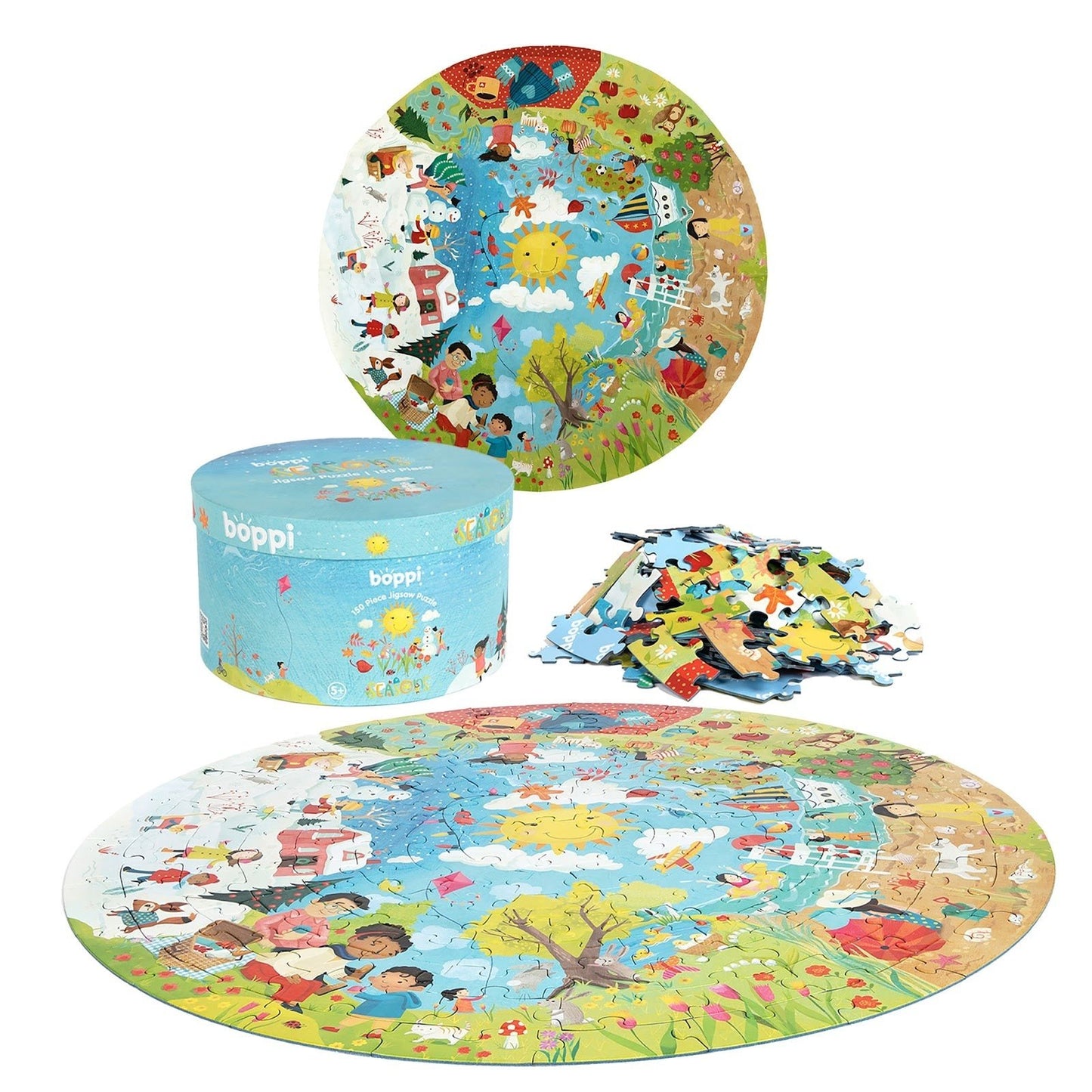 Boppi | Ronde Puzzel | Vier Seizoenen | 150 stukjes