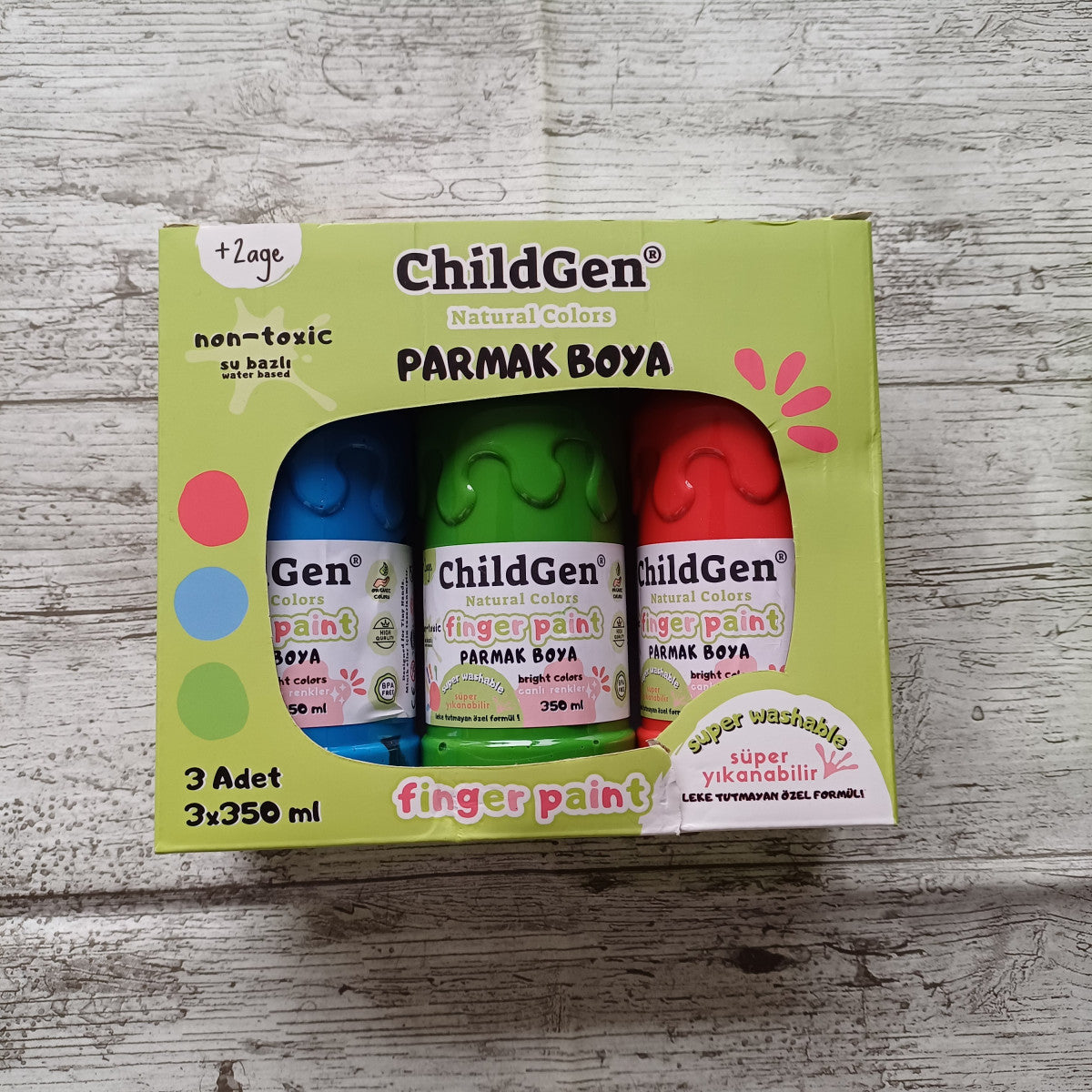 ChildGen® | Vingerverf | Blauw - Rood - Groen