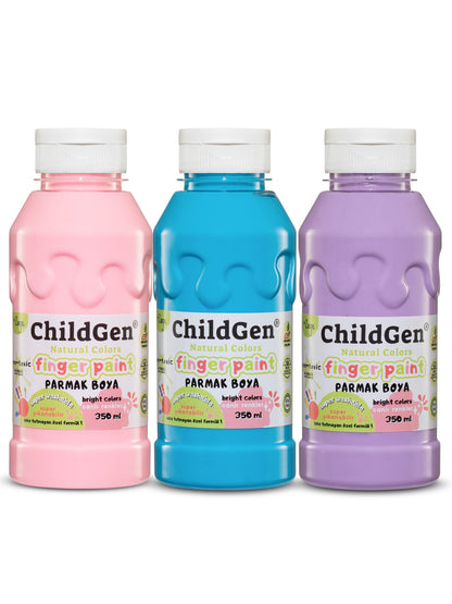 ChildGen® | Vingerverf | Pastel | Roze - Blauw - Paars