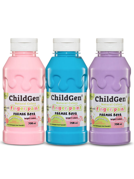 ChildGen® | Vingerverf | Pastel | Roze - Blauw - Paars