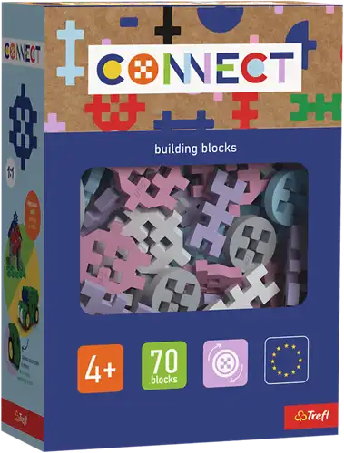 Trefl | Connect | Bouwblokken | Pastel | 70 stuks
