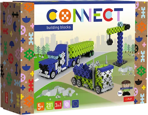 Trefl | Connect | Bouwblokken L | Vrachtwagen / Bouwplaats | stuks