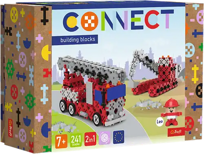 Trefl | Connect | Bouwblokken M | Brandweerwagen / Rups Graafmachine | stuks
