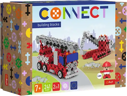 Trefl | Connect | Bouwblokken M | Brandweerwagen / Rups Graafmachine | stuks