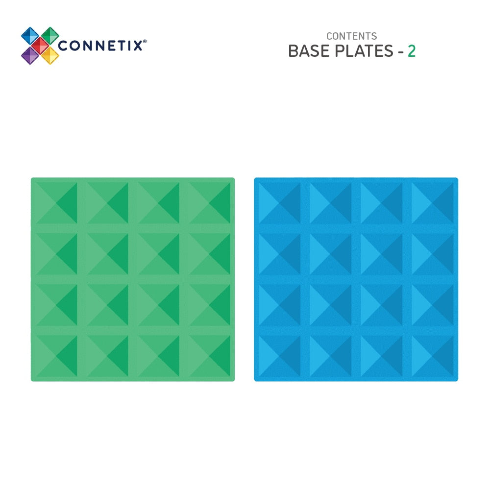 Connetix® | Base Plate | Groen - Blauw | 2 Stuks
